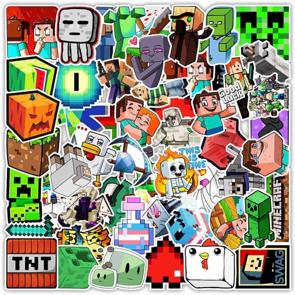 MINECRAFT Character‎ Pixel Miner Gaming Stickers (25 pc) SO CUTE!!!